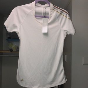 Adidas sports top white with metallic detailing